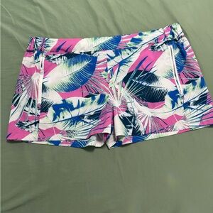 Reel Legends Pink and Blue Leaf Print Shorts